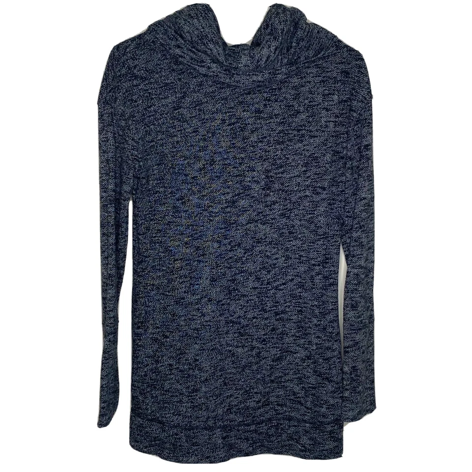 Merona Gray Tunic Funnel Neck Sweatshirt Size XS XSmall Long Shirt Pullover - Image 2 of 4