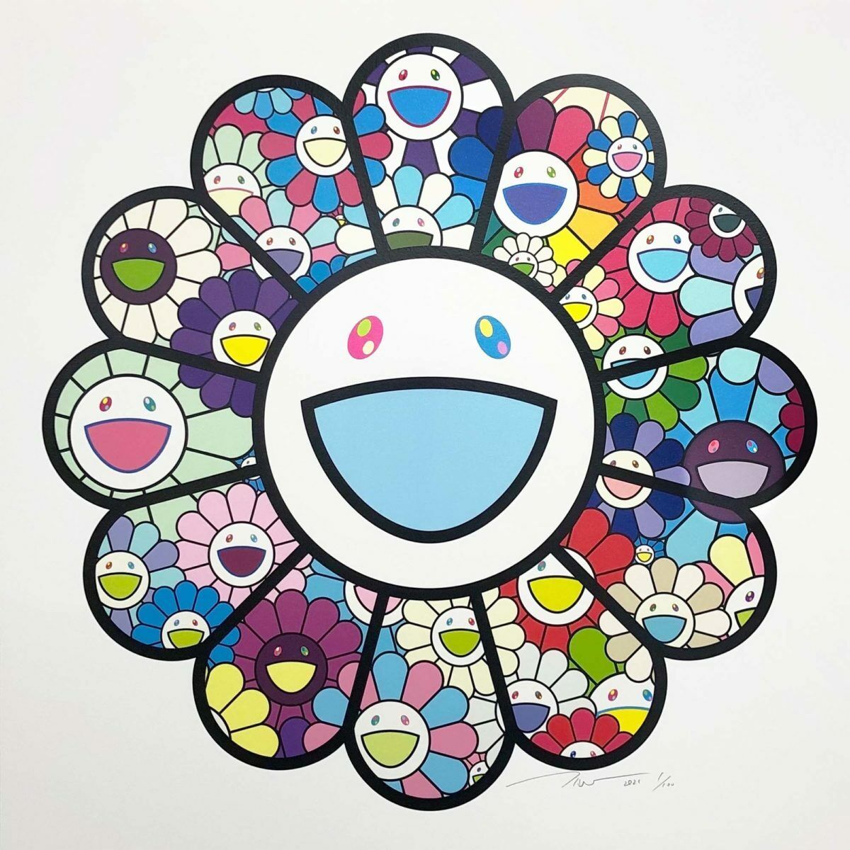 Takashi Murakami Flowers in Pastel Colors pigment print SP25 Takashi Murakami Flowers in Pastel Colors pigment print SP25