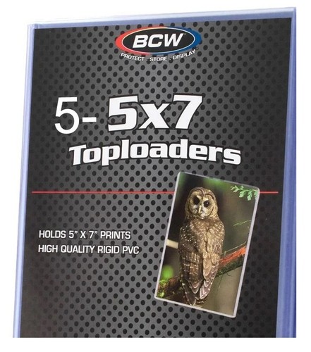5 BCW PREMIUM 5x7 TOPLOADERS & 5 Soft Inner Sleeves Rigid Card Photo Storage
