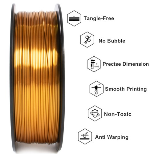 12rolls Silk Gold PLA Geeetech Shiny PLA Filament 1.75mm 1KG/Roll Consumables - Picture 4 of 10