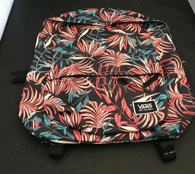 vans realm backpack white california floral