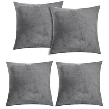 Crushed Cushion Covers or Velvet Cushions 18 x 18 Set of 2 or 4 Bed Sofa Pillows