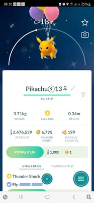 Pokémon GO – Shiny Pikachu Con Palloncini Viola (versione Volante) – Account/Evento - Foto 2
