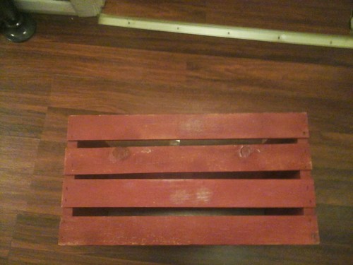 VINTAGE OLD WOODEN RED CRATE PAINTED DISPLAY SHABBY CHIC 18" X 12" X 9.5" - Picture 5 of 7