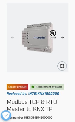 Modbus TCP & RTU Master to KNX TP Intesis INKNXMBM1000000