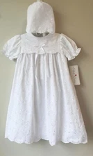 NWT Petit Ami White Gown Christening Dedication Dress 6 Months 6M Baby Girls