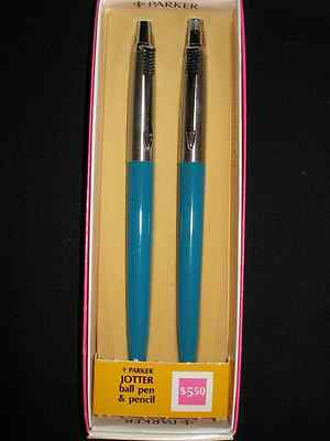 #ad ParkerJotter Light Blue Ballpoint Pen amp; 0.9mm Pencil Set Brass New In Box Usa $149.00