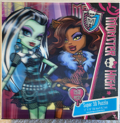 Monster High Super 3D Jigsaw Puzzle slumber party 150 Piece New Sealed Box