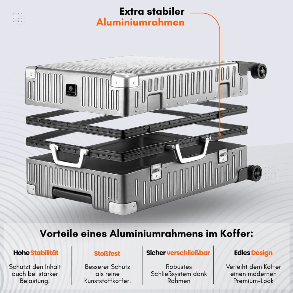 ALU RAHMEN Koffer Reisekoffer Hartschalenkoffer Rollkoffer Handgepäck Kofferset - Bild 2 von 4