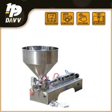 10-1000ml Liquid Thick Paste Filling Machine Piston Filler 8 Gal Mixing Hopper