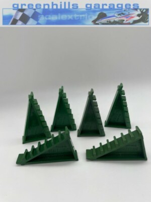 Greenhills Scalextric Vintage Green Banking Supports x 6 A244 - gebraucht - MACC3