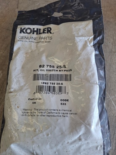 OEM KOHLER, OIL SWITCH BY-PASS KIT, PART # 82 755 25-S (NOS)