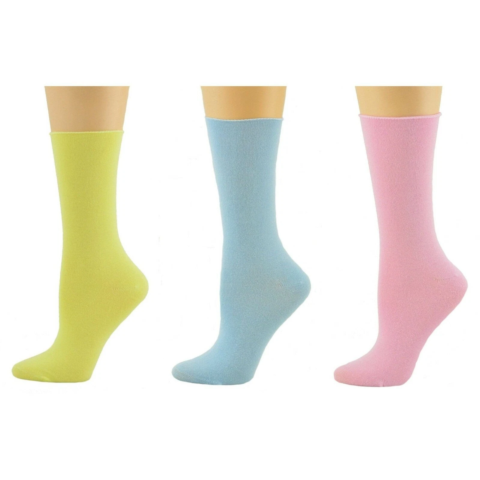 Women's Bamboo Roll Top Opaque Luxurious Crew Socks 3 Pair Pack, Socks For Mom