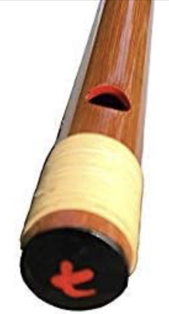 Japanese bamboo flute, white rattan winding, 7holes, 7tones, lion