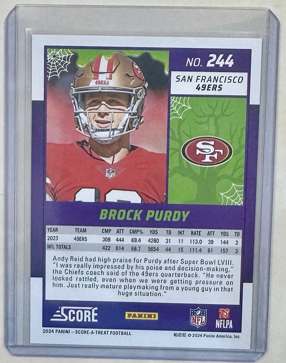 Brock Purdy 2024 Score Football Halloween Orange Pumpkins Parallel