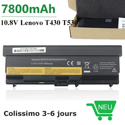 Batterie ThinkPad T430 haute capacité 7800mAh pour autonomie prolongée
