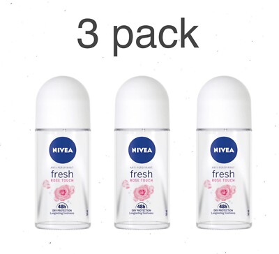 3 x  Womens roll-on deodorant NIVEA FRESH ROSE 1.7 fl.oz / 50 ml