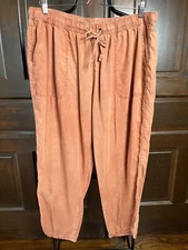 Nurture by Westbound Pull On Pants Lyocell Drawstring Elastic Waist Rust Sz XLR