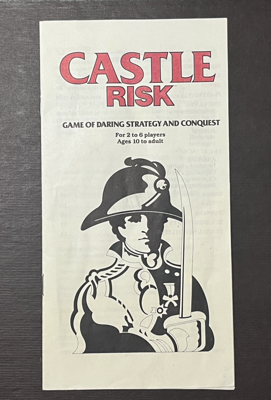 Castle Risk General Castle Risk 1986 Board Game Replacement Pieces: Game Instructions | eBay