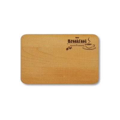 KESPER 85016 Schneidebrettchen aus Buche - Breakfast, 23 x 15 x 1 cm / Frühst...
