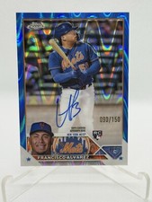 Francisco Alvarez 2023 Topps Chrome Blue Wave Refractor RC Rookie Auto /150 Mets