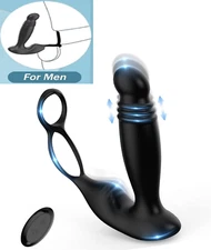 Remote Powerful Flapping Prostate Massager Dual Motor Male Waterproof Vibrator F
