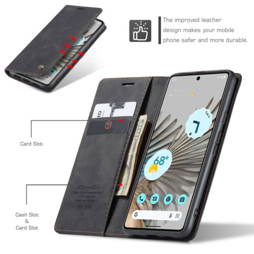 For Google Pixel 7 Pro 7a 8 6 Pro Luxury Leather Wallet Magnet Flip Case - Picture 3 of 16