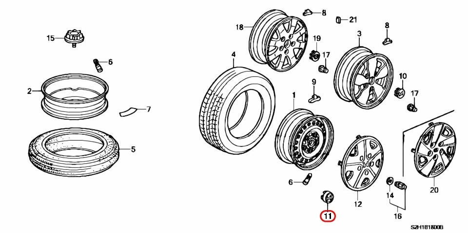 Tapa central de rueda Honda OEM 44732-S9A-000 para CR-V 2002-2016 Foto 3 de 4