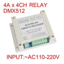 AC110-220V 4Channel DMX512 Relay Switch DMX Relay Controller Case For Lamp