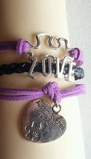 AUTISM AWARENESS-PUZZLE-LOVE-HEART- LEATHER BRAIDED ADJUSTABLE BRACELET 175