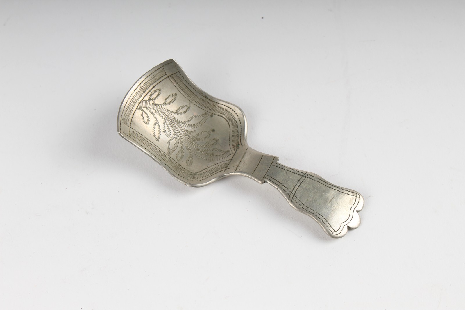 FOLK ART Georgian / Victorian Tea Caddy Spoon Hallmarked Hand Engraved STUNNING