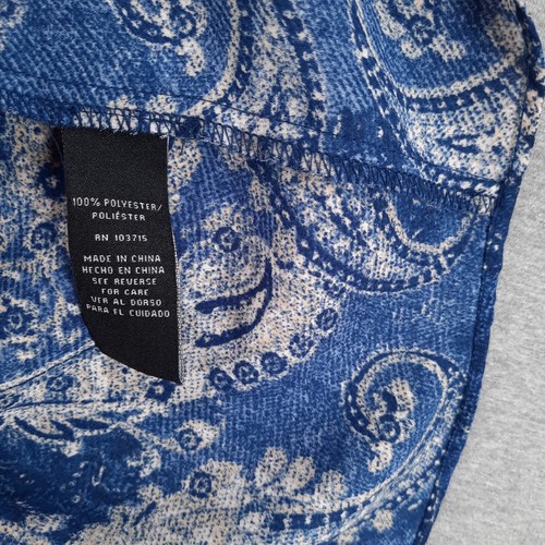 Zac & Rachel Top Womens 2X Blue Paisley 1/4 Button Lightweight Roll Tab Sleeve - Bild 11 von 11