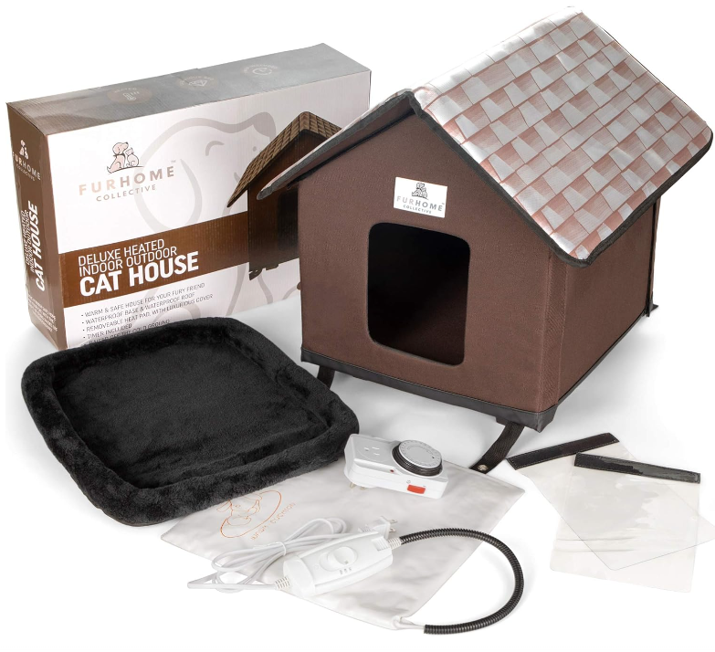 Heated Cat Houses for Outdoor Cats, Elevated, Waterproof and Insulated