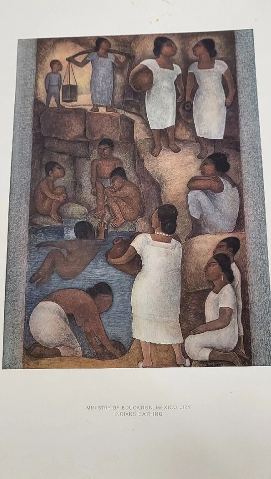 Lote de 8 impresiones a color vintage 1933 con tapete de Diego Rivera 10" X 12" Foto 3 de 4