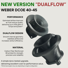 Weber DCOE Trumpets DualFlow PAIR