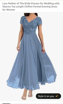 Dress-Mother of The Bride - Formal Evening Gown-Dusky Blue-New! Size 4