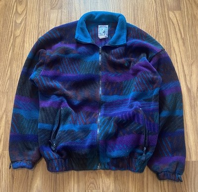 Jack Wolfskin Polartec Zip Fleece Vintage Made In The Usa Men Medium Multicolor