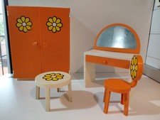 Raro Set Mobili Barbie Vintage Anni '70 - Arancione e Margherite