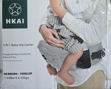 HKAI JP0981 5-IN-1 Baby Hip Seat Carrier w/Large Capacity Pocket Grey New Sealed