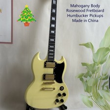 Hot Selling Cream SG Electric Guitar:HH Pickups Rosewood Fretboard US Shipping