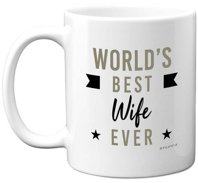 Worlds Best Wife Ever Ceramic Coffee Mug - 325ml White