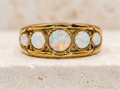 Gold Opal Ring Himmelsring Vintage Stil 18k vergoldet wasserdicht Boho Geschenk