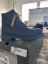 Timberland Navy Blue Youth Premium Waterproof Boots Nubuck Youth US SIZE 6