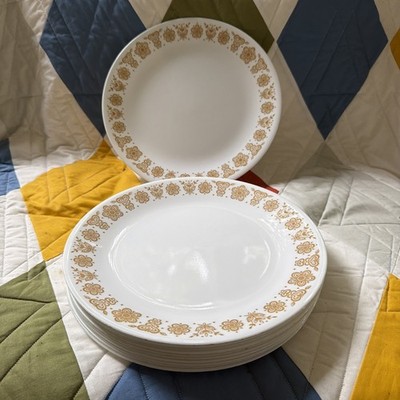 Vintage Corelle by Corning Butterfly Gold dinner plate, approximately 10¼ .