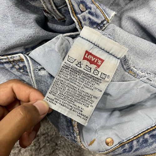 VINTAGE Levis 501 Jeans 28x29 Light Wash Blue Repaired - Picture 9 of 15