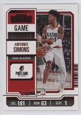 2023-24 Panini Contenders Red Game Ticket Anfernee Simons #54 1cw9