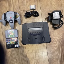 Nintendo 64 N64 Console, Controller, Memory Card And Mario 64