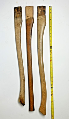 Lot of 3 Vintage Single Bit Axe Handles 28 - 31'' Long Craftsman & Unmarked Used