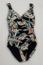 Jantzen Floral Surplice Maillot One Piece Swimsuit Sz 8 EUC Adjustable beautiful