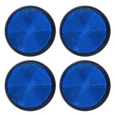 4 Pcs Round Rear Reflectors, Reflective Warning Reflector with M6 Screw Blue